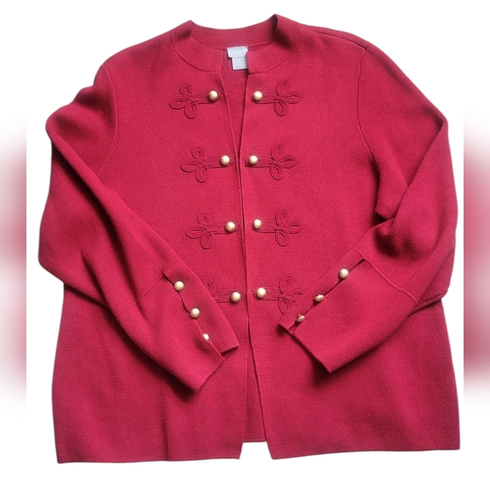 Elegant Red Women's Sweater with Pearl Accents